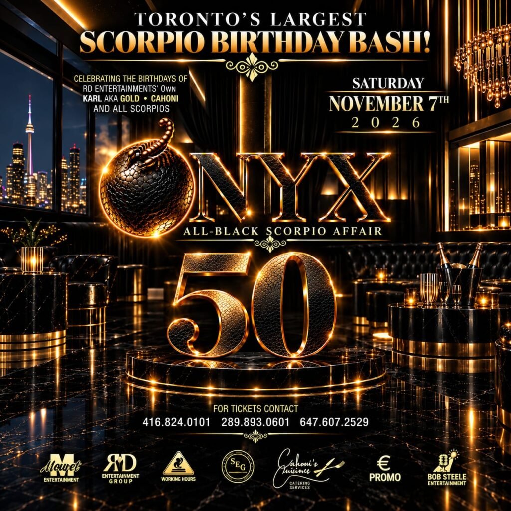ONYX ALL BLACK SCORPIO AFFAIR 50 event poster