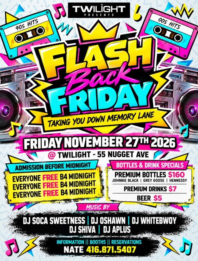 Flash Back Friday event poster
